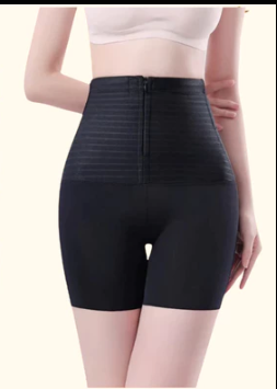High Waist Tummy Control Shapewear Shorts – Seamless Body Shaper with Front Zipper, Butt Lift & No Roll Design