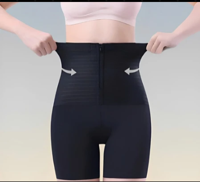 High Waist Tummy Control Shapewear Shorts – Seamless Body Shaper with Front Zipper, Butt Lift & No Roll Design