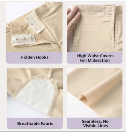 High Waist Tummy Control Shapewear Shorts – Seamless Body Shaper with Front Zipper, Butt Lift & No Roll Design